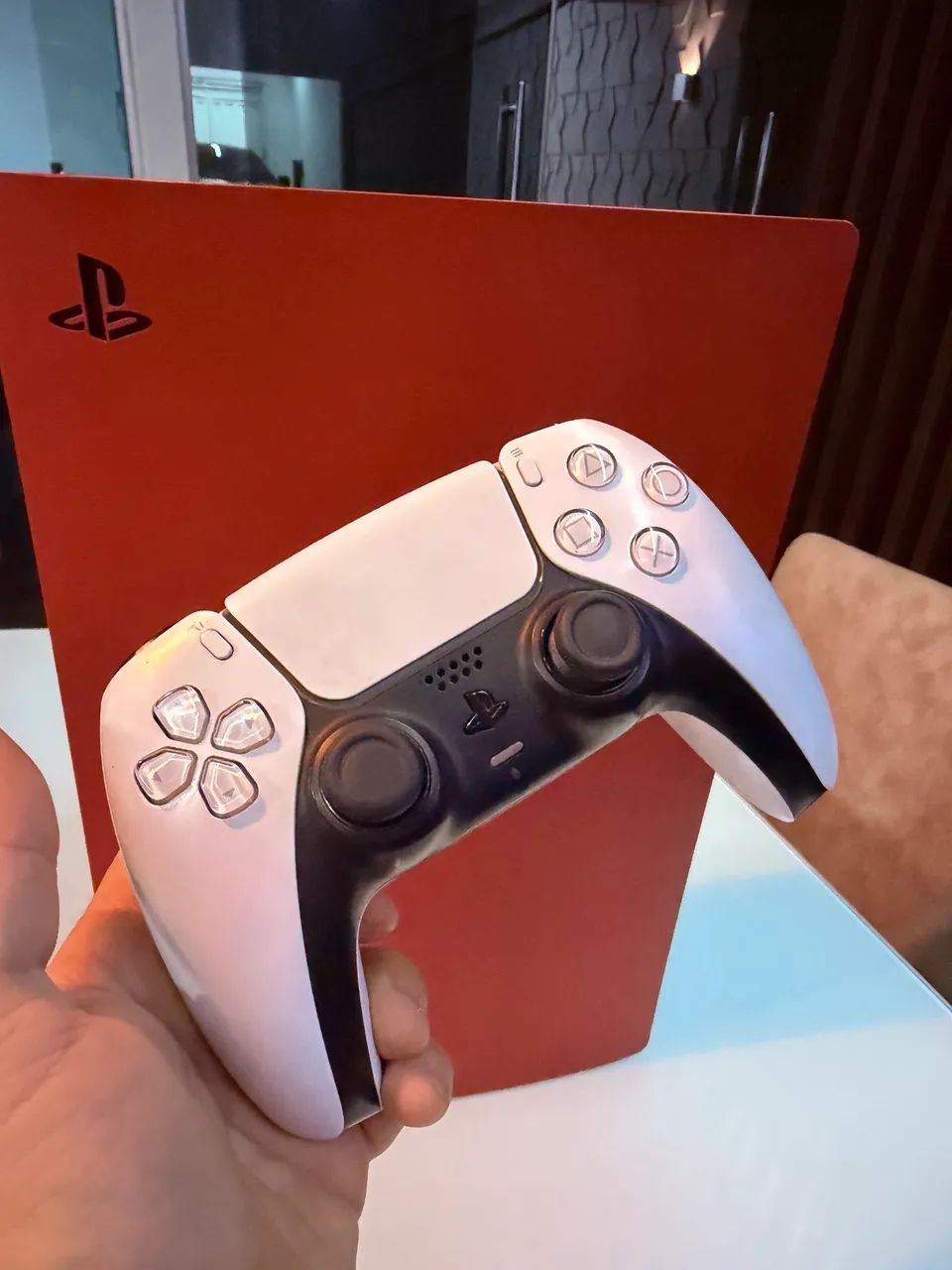 Playstation 5, Fat, Mídia Física, 1 Controle, Capa Vermelha - Foto 2