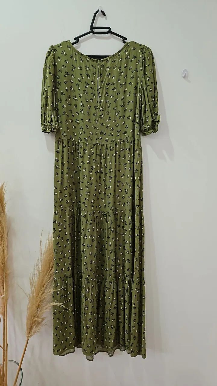 Vestido longo verde c florzinhas tananho PP - Foto 2