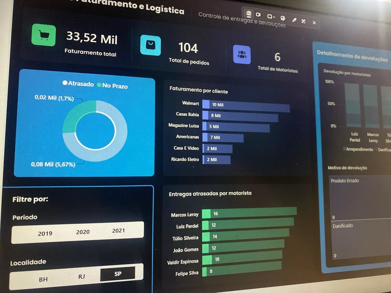 Dashboard Logística 