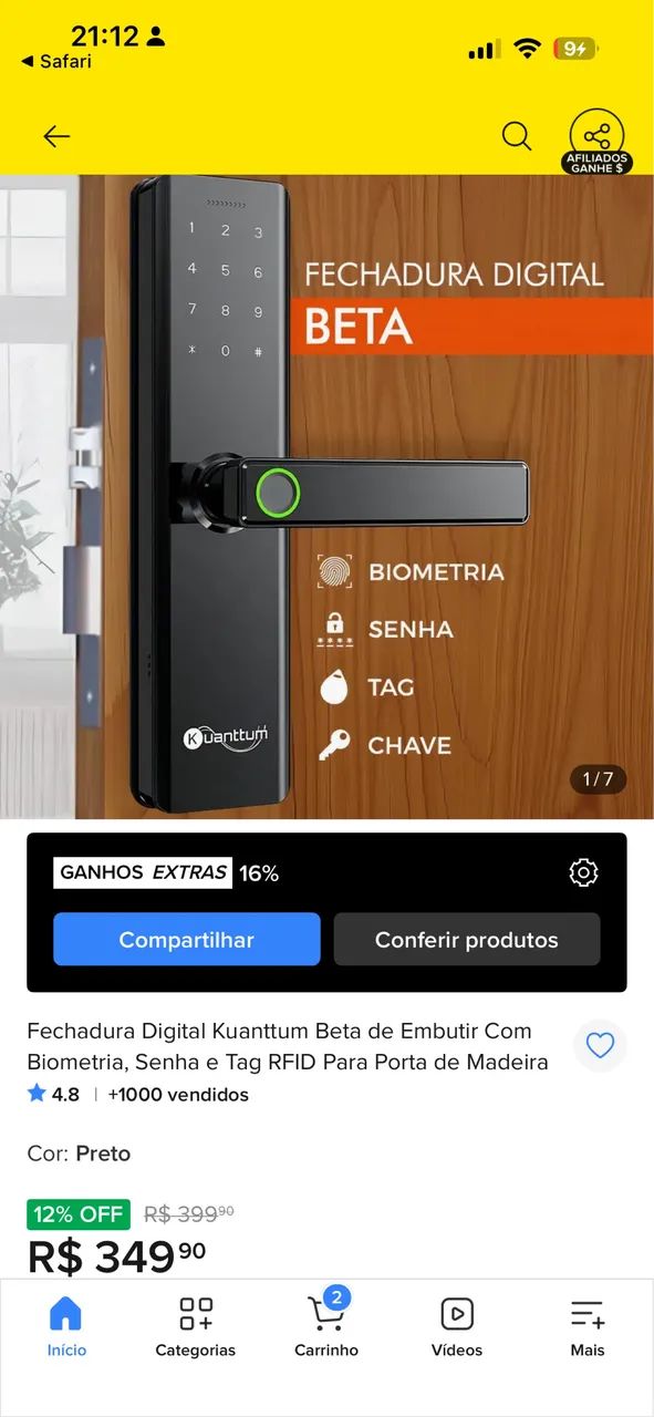 Chave eletrônica  - Foto 2