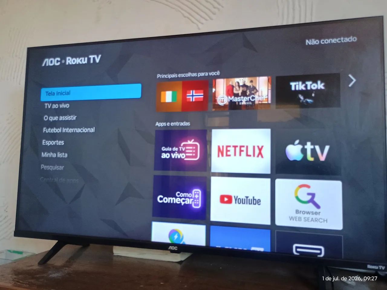 Tv 43 AOC 9 meses de uso