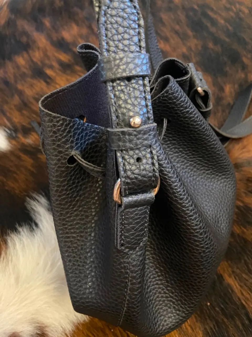 Bolsa Preta Anacapri Snake Básica Média - Foto 3