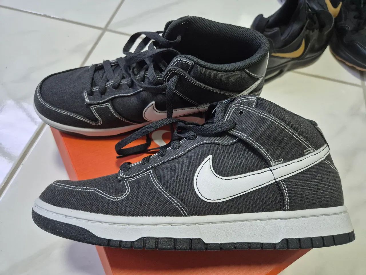 Tênis Nike Dunk Mid Off Noir White - Foto 2