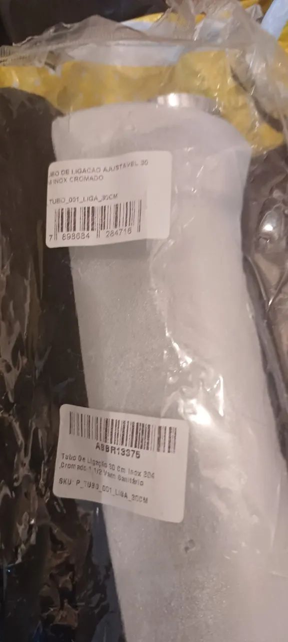 Tubo de ligação 30cm de aço inox 304 cromado