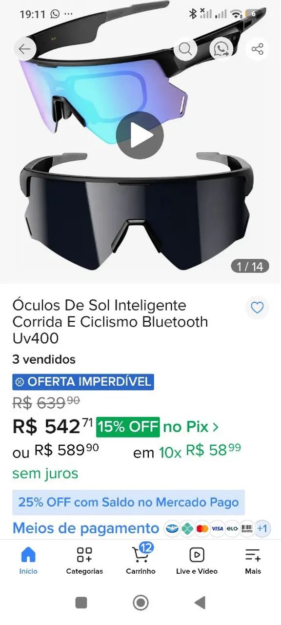 Óculos blackview D2 smart Classes na cor preto SG - Foto 3