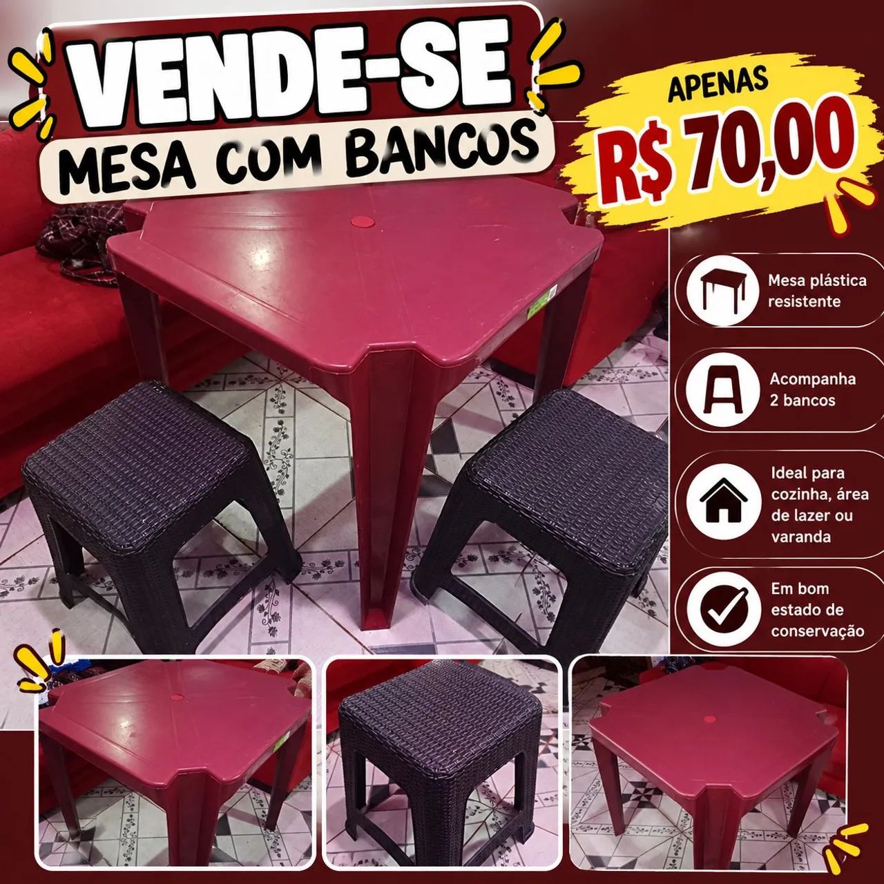 Mesa de plástico 