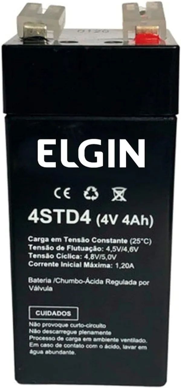 Bateria Selada, Elgin, 4V, 4Ah, Chumbo, Vrla