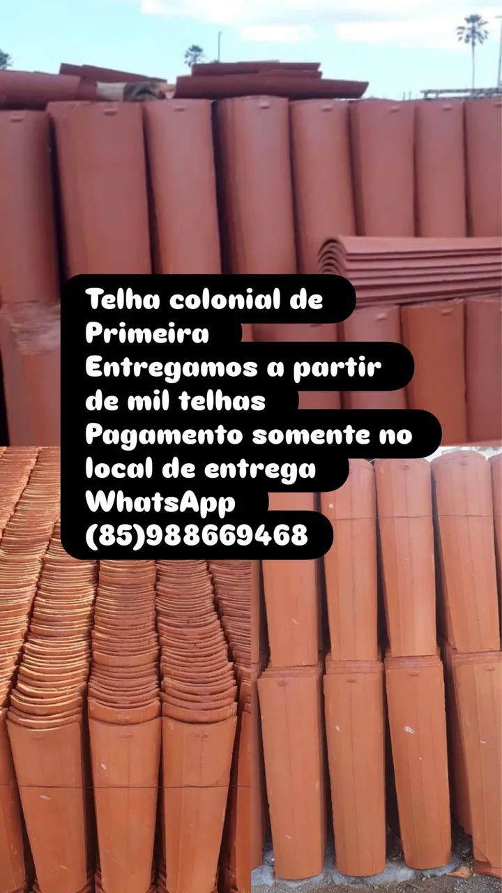 Telha colonial de primeira e intermediária 