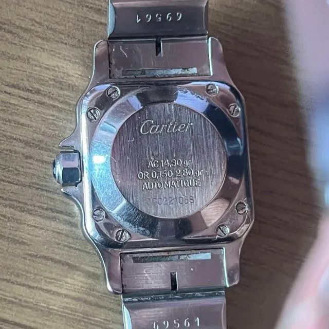 Cartier Santos Carrée Automático Ouro 18k & Aço (Ref. 0902) - Com Caixa e Certificados - Foto 5