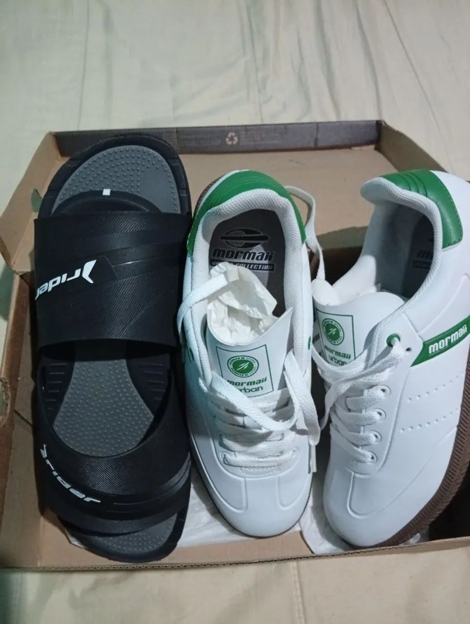 Tênis mormay é chinelo Rider 
