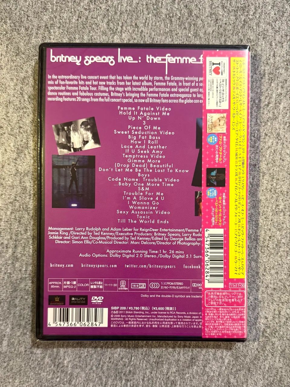DVD LACRADO Britney Spears - Femme Fatale Tour JAPONÊS - CDs, DVDs