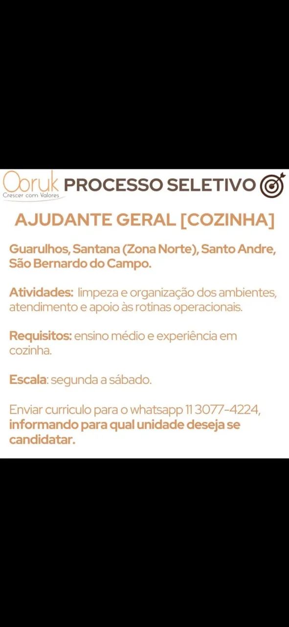 Ajudante Geral ( COZINHA)