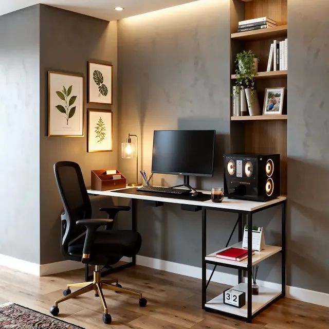 Mesa Industrial MDF e Ferro com 2 estantes - Foto 4