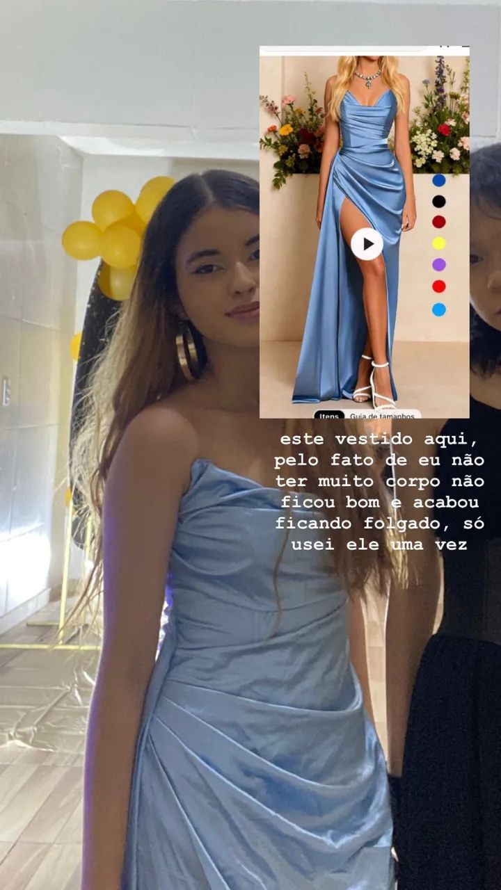 Vestido azul formatura 