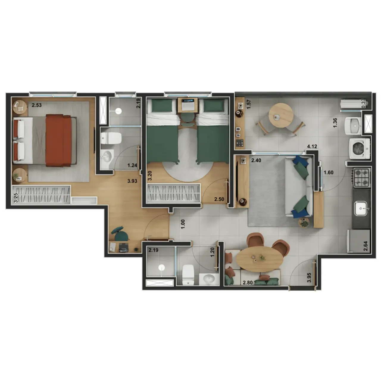 PLANTA 56m²