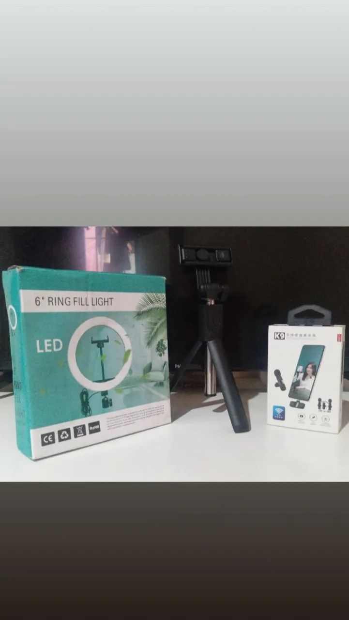 Kit tripé ring e microfone lapela 422024307645491200