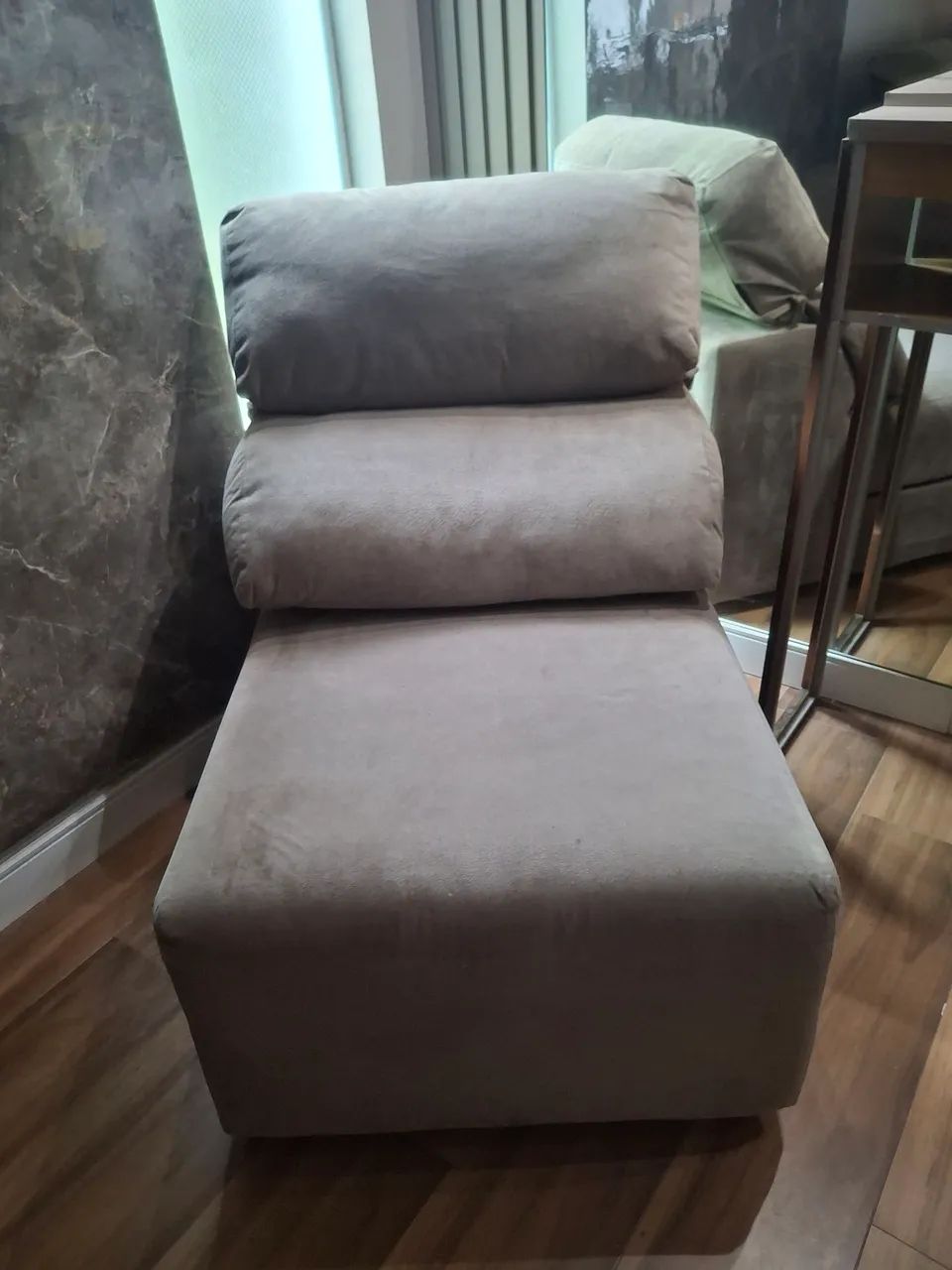 Poltrona Chaise Reclinável em Suede - Foto 3