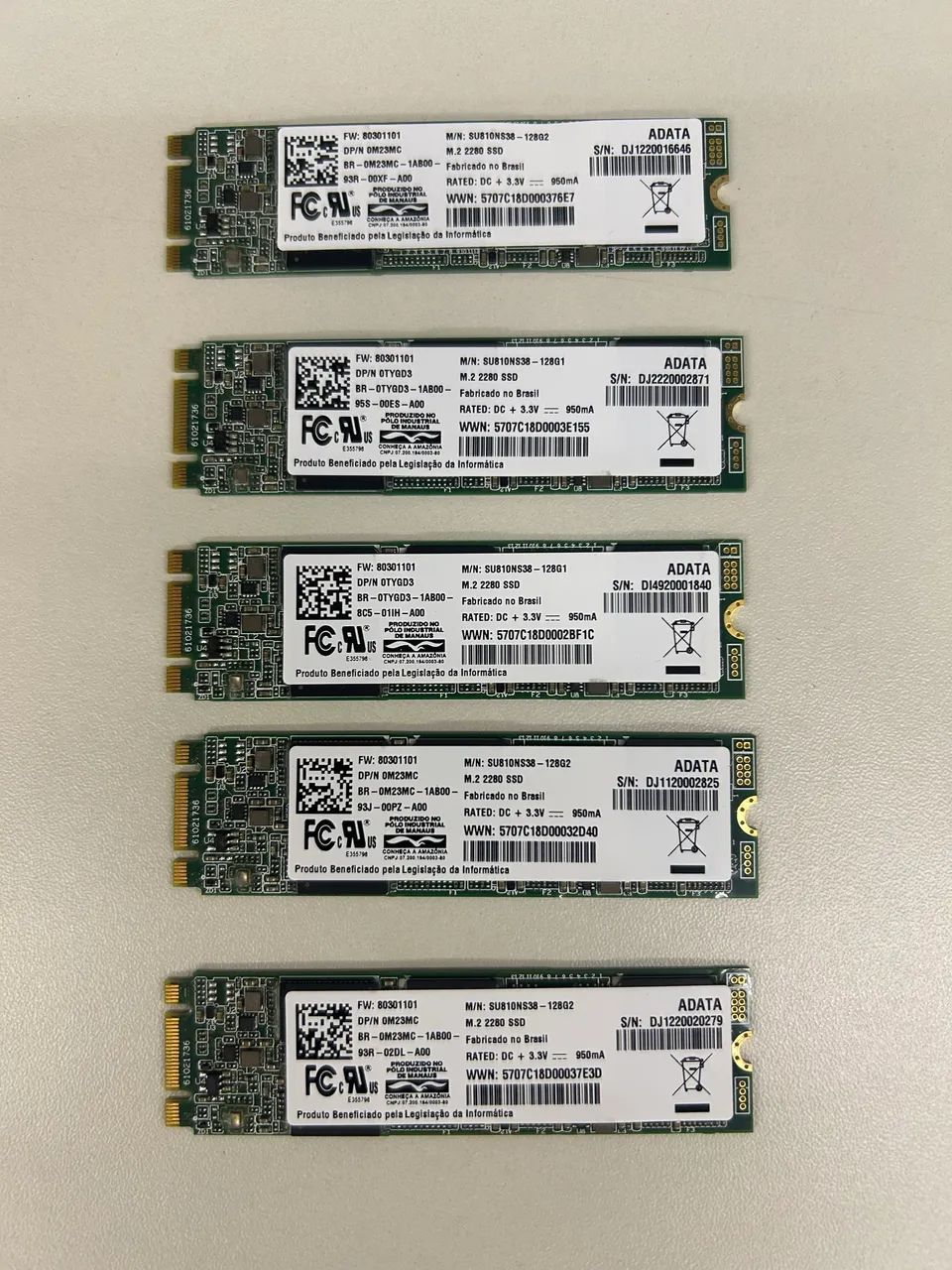 Kit 5 Ssd M2 Adata 128GB