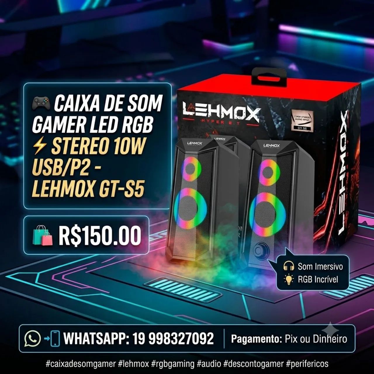 Caixa gamer Pc Notebook 
