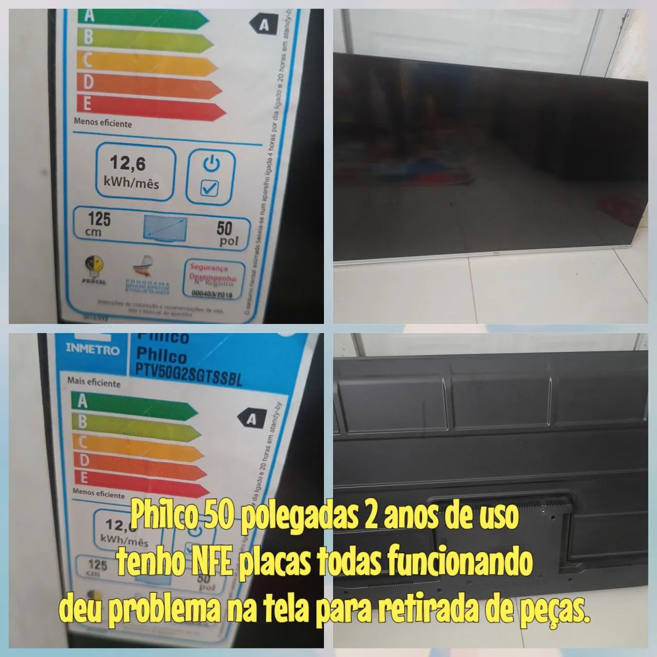 Televisão para retirada de peças 50 polegadas Philips apenas dois anos de uso nota fiscal - Foto 2