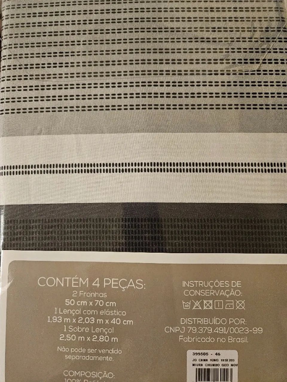 Jogo de cama king 4 peças 