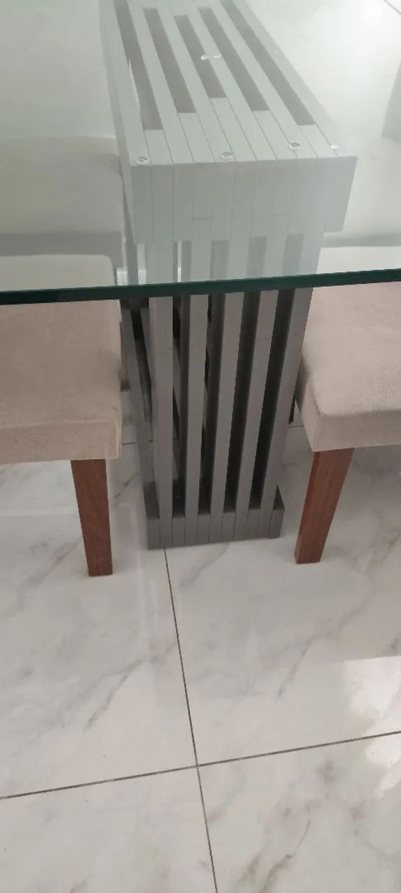 Mesa de jantar retangular de vidro  - Foto 2