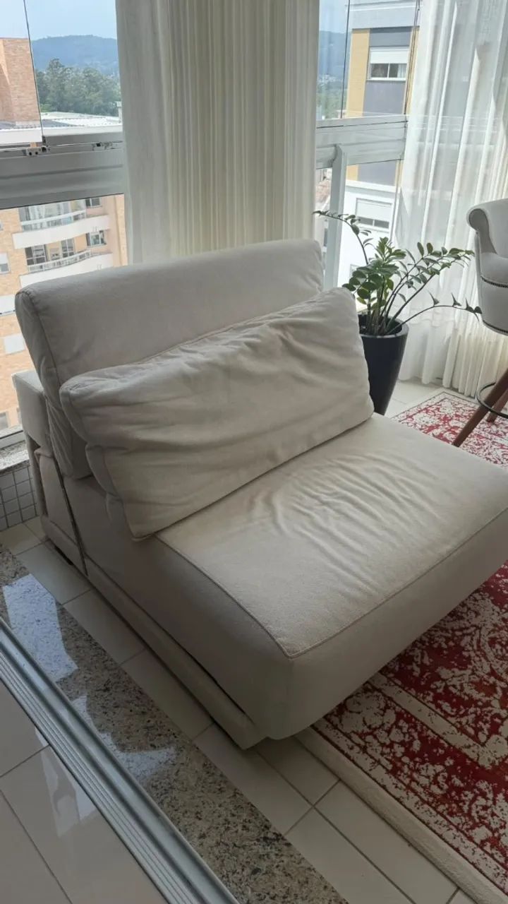 Sofá-cama chaise | Excelente estado | Cedro Móveis | Itacorubi - Foto 2