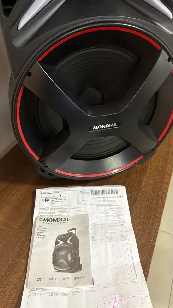 Caixa de som amplificada multiuso Mondial! Nova! - Foto 3