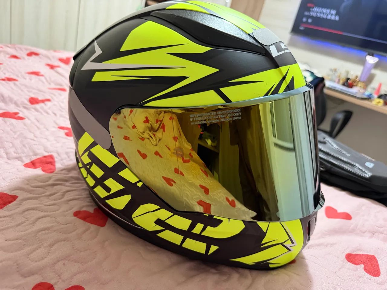 capacete ls2 ff353 rapid preto e amarelo 58 - Foto 3