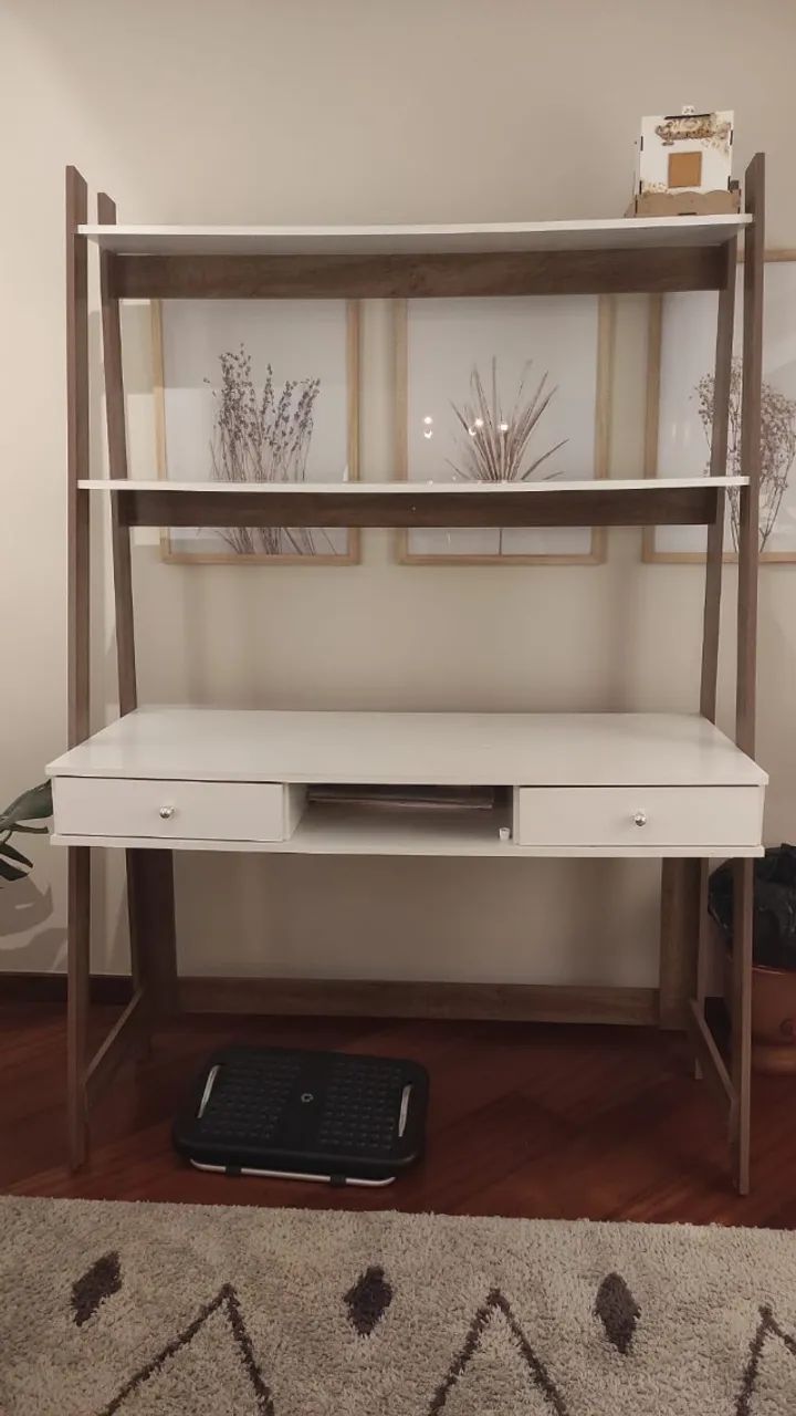ESCRIVANINHA COM ESTANTE + 2 GAVETAS - Foto 2