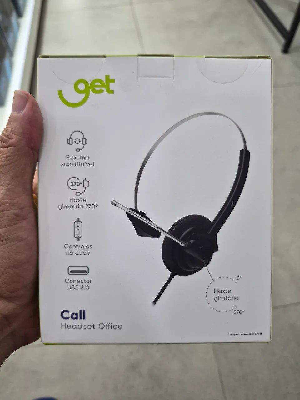 Headset Get Call USB Preto para reuniões e conferências - Foto 2