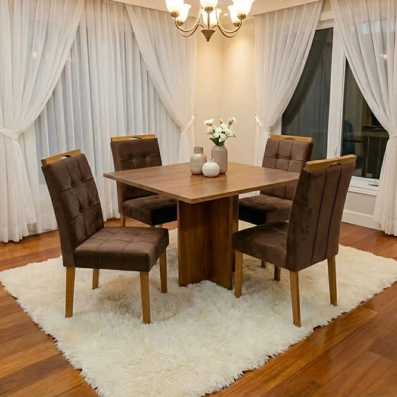 Mesa Salinas 1.00m  com 4 Cadeiras Sophia - Entrega Rápida