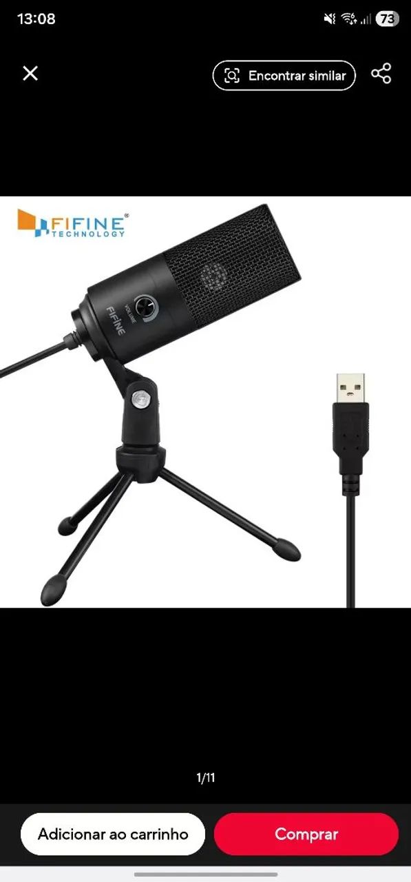 Microfone Fifine K669B USB - Áudio Profissional para Home Office e Games - Foto 4