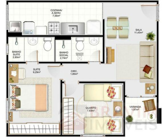 2 quartos com suíte em Colina de Laranjeiras - Foto 19