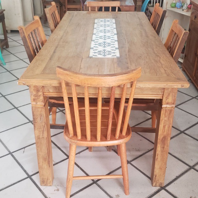 Mesa Pé Diamante De Demolição Com Azulejo - Foto 5