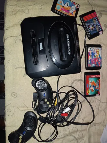 Console Mega Drive 3 com 2 Controles + Sonic Seminovo - Sega