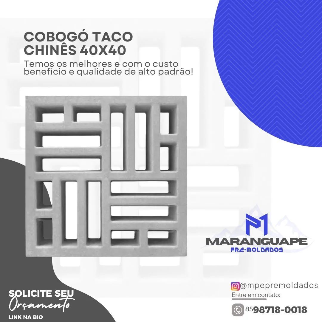 Cobogó Taco Chinês 40x40 - Novo