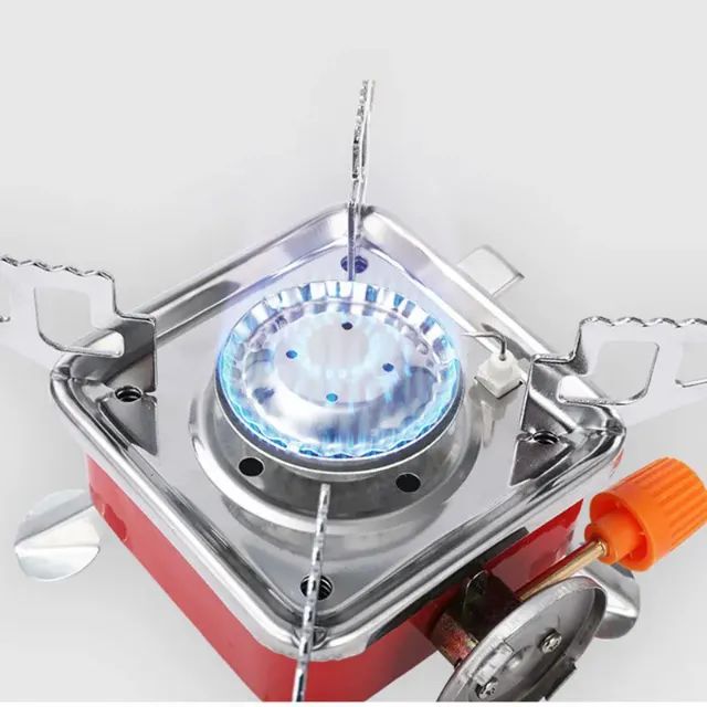 Mini fogão para camping, fogão a gás portátil dobrável, ultra leve, atividades ao ar livre