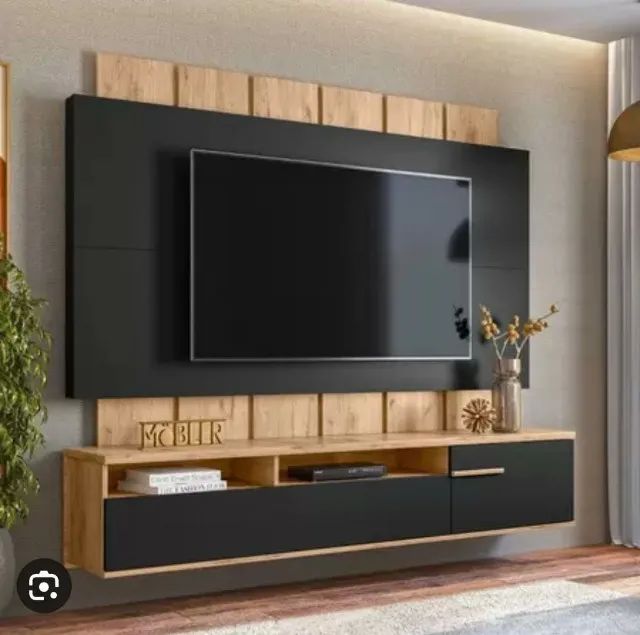 painel com nicho ripado sena