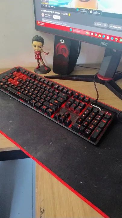 Teclado mecânico e mouse Gamer HyperX Alloy FPS Pro Red Switch