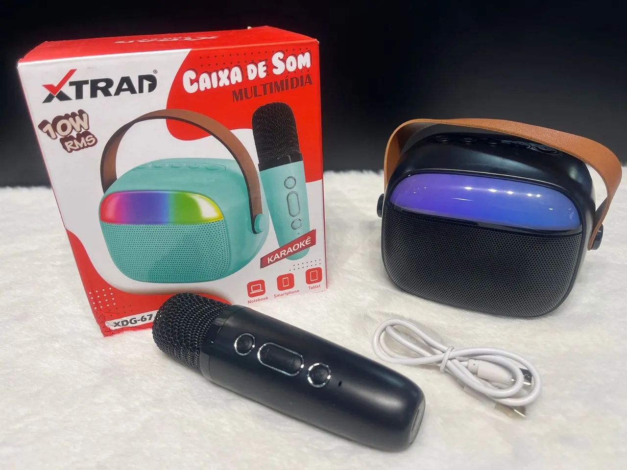 Karaokê Portátil Bluetooth Com Microfone - Foto 4
