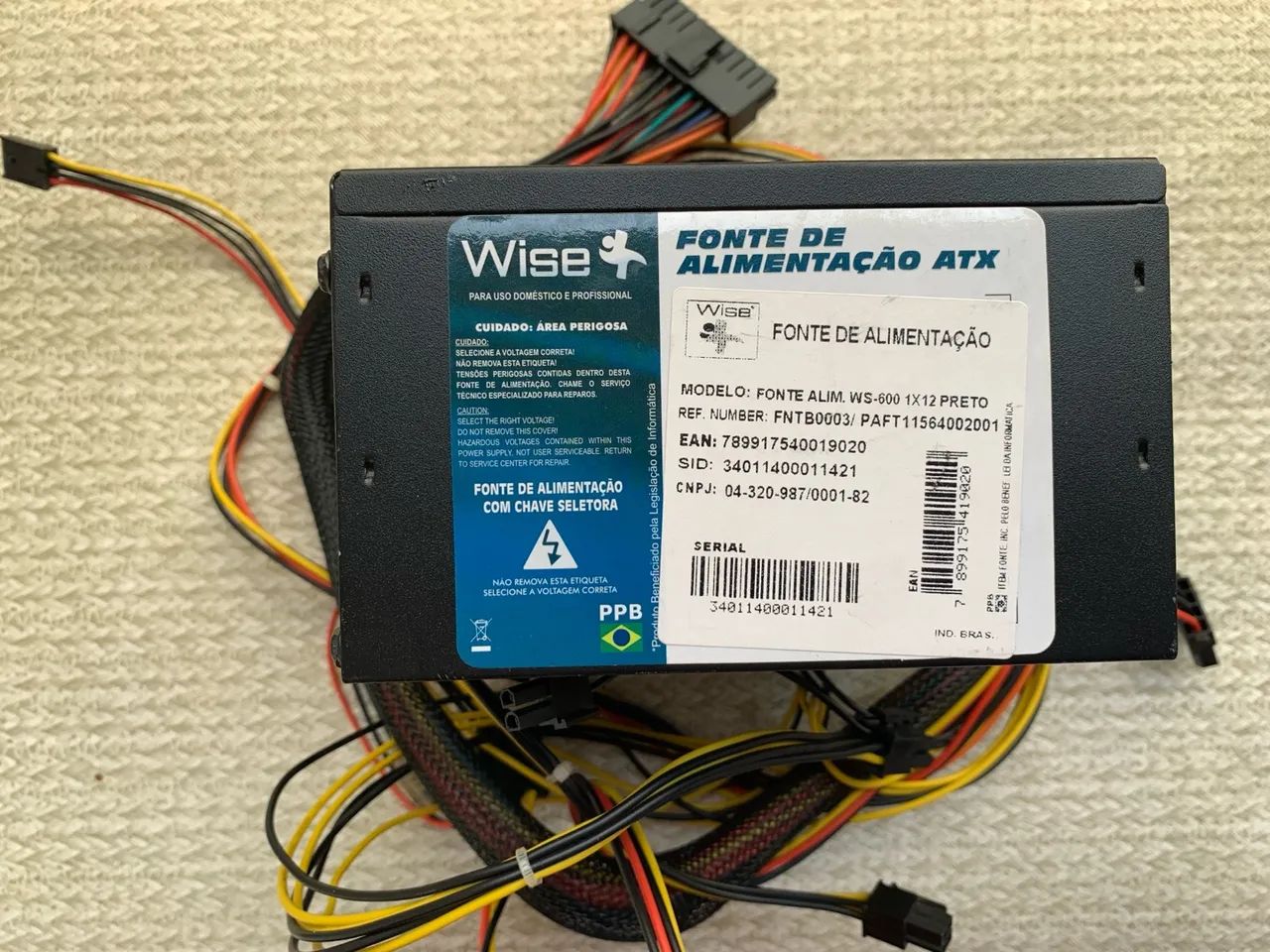 FONTE ATX PC WISE ws-600 Chaveada