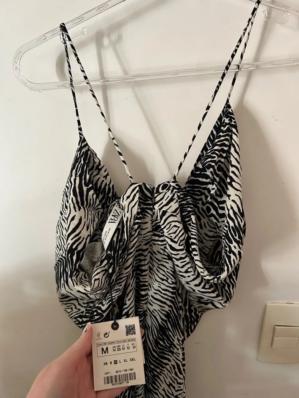 Vestido longo estampado zebra com fenda ZARA - Foto 5