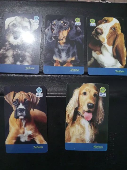 Cartões telefônicos antigos - Coleção de cães