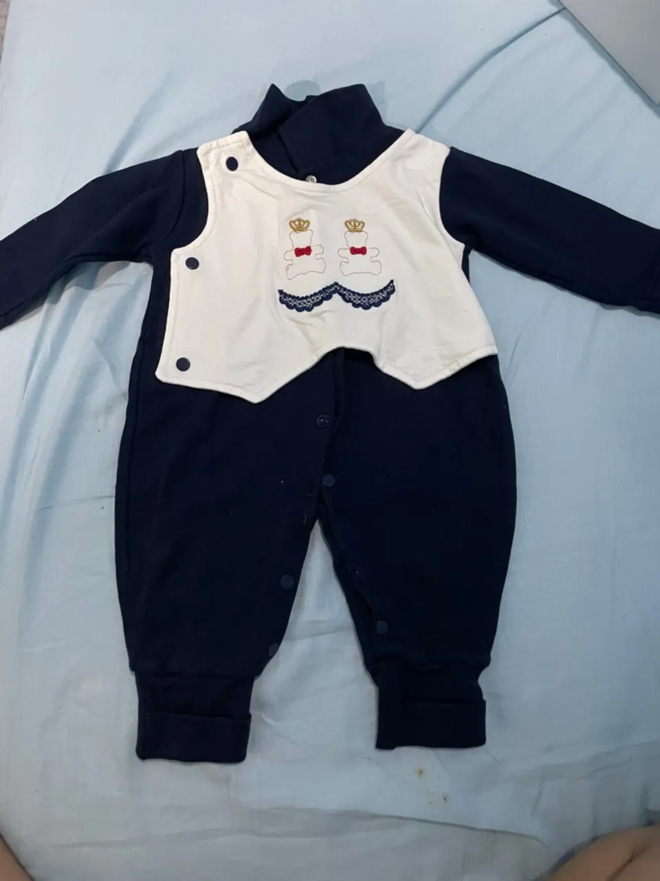 Macacão Infantil Azul Marinho com Detalhe