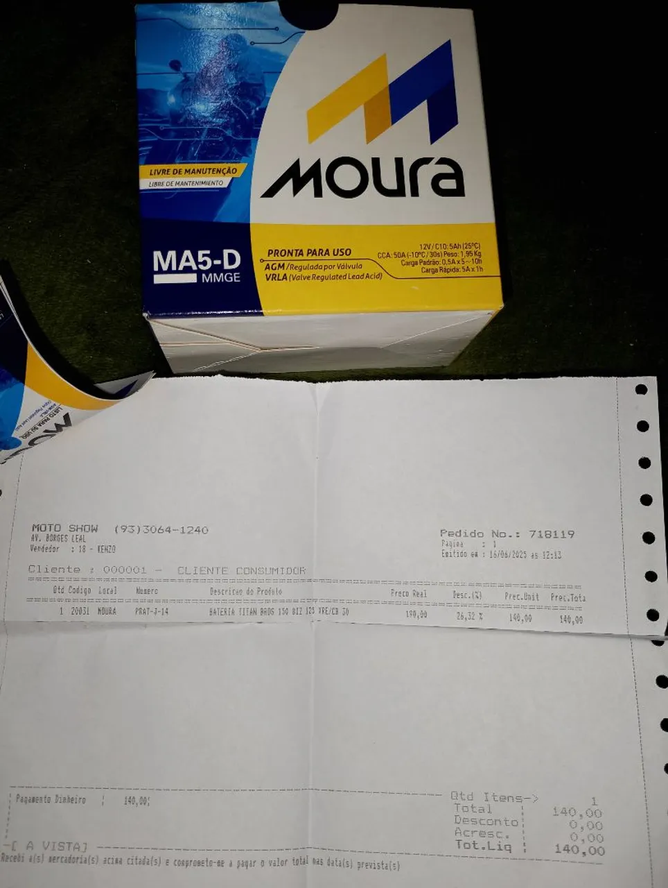Bateria Moura MA5-D para motos