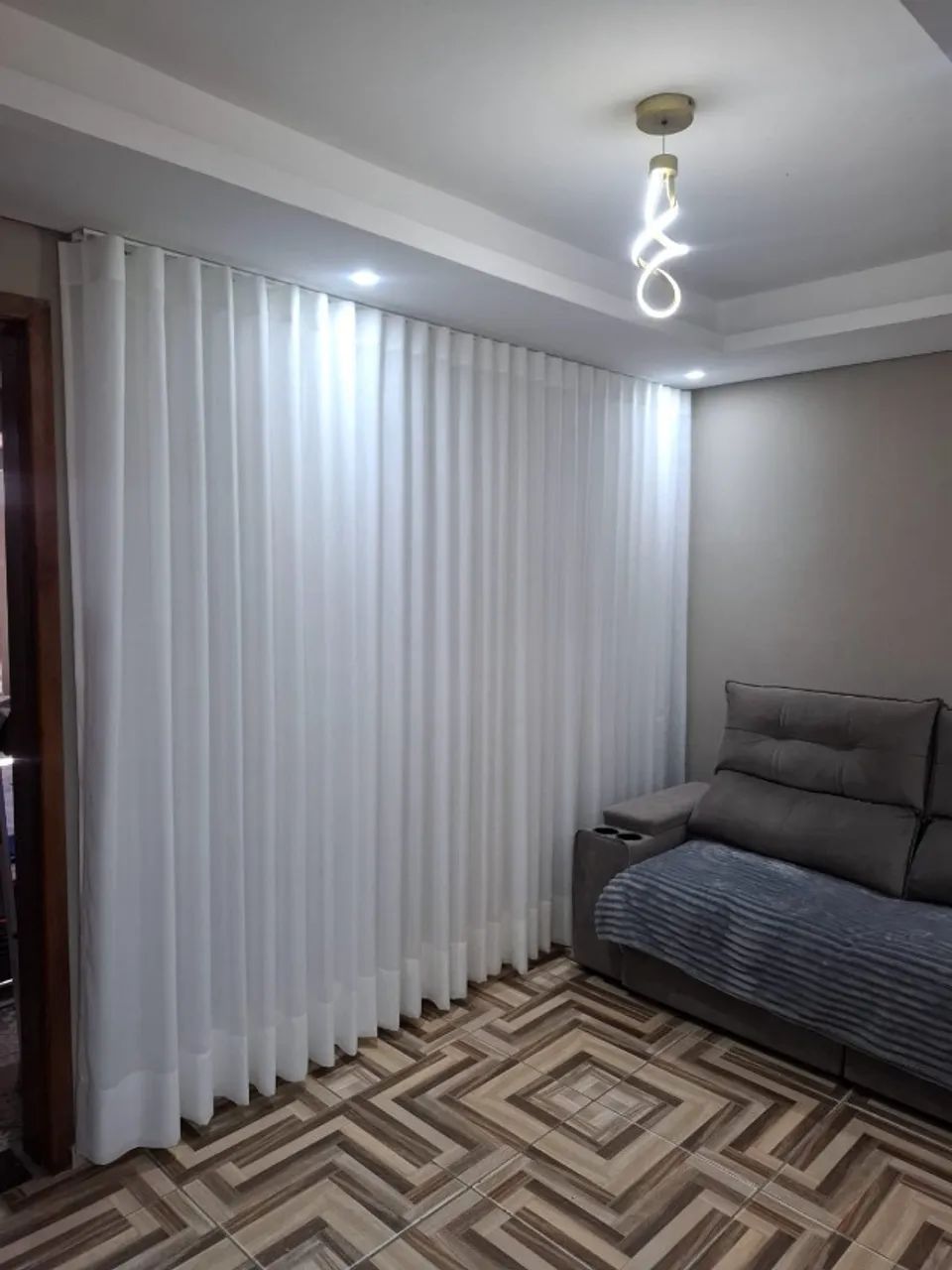 Cortina Linho Gaze com Prega Wave e Forro 10x no Cartão