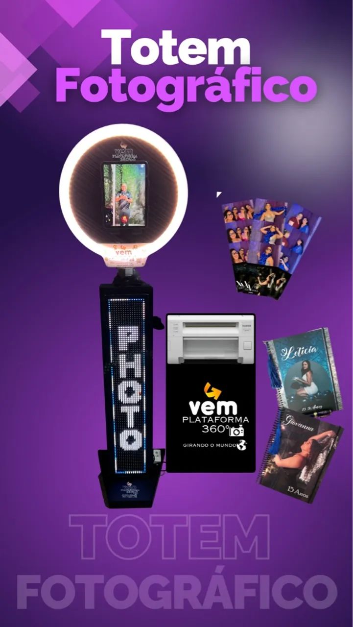 Totem fotográfico Vem Plataforma 360