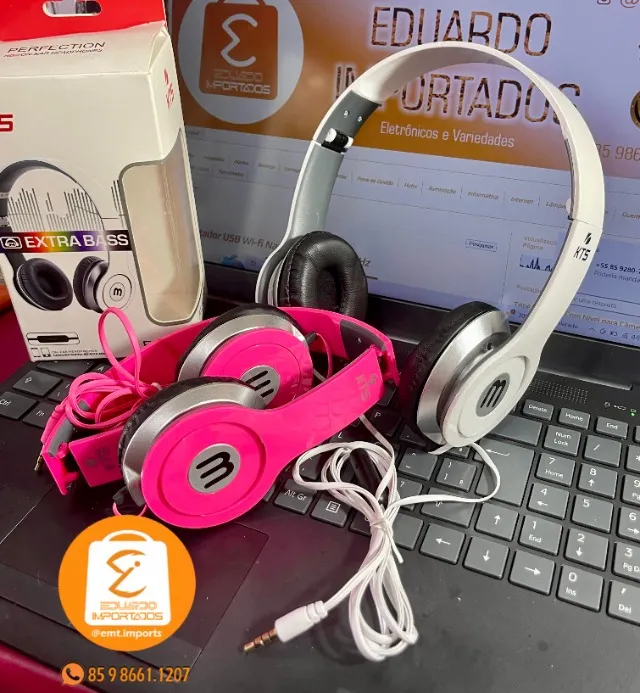 Fone De Ouvido Headphone Estéreo com fio
