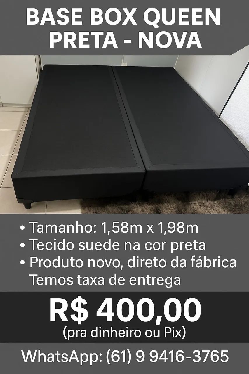 BASE BOX QUEEN NOVA - PRONTA ENTREGA R$ 400,00